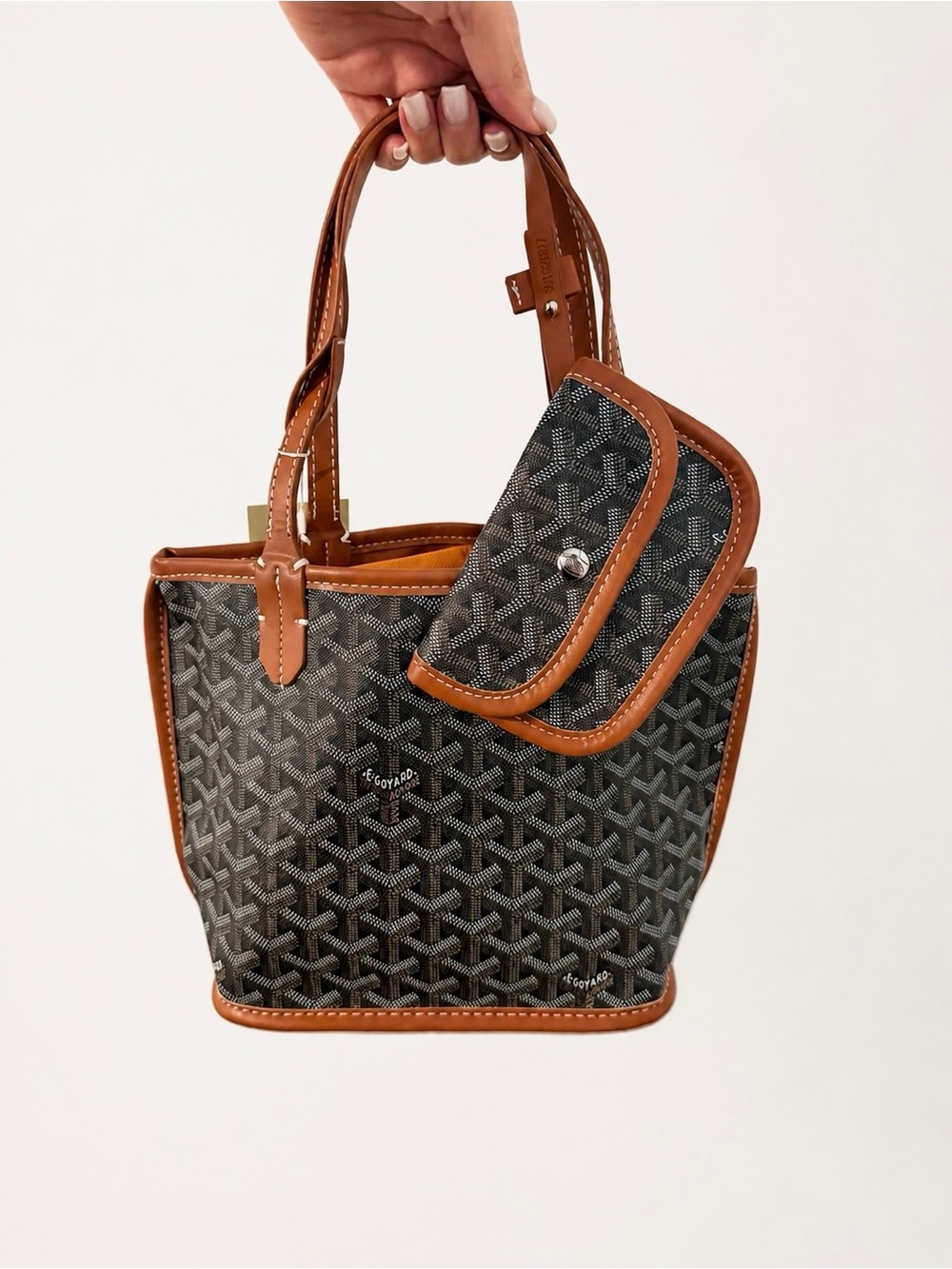 G*yard Designer Brown/Black Mini Tote with pouch